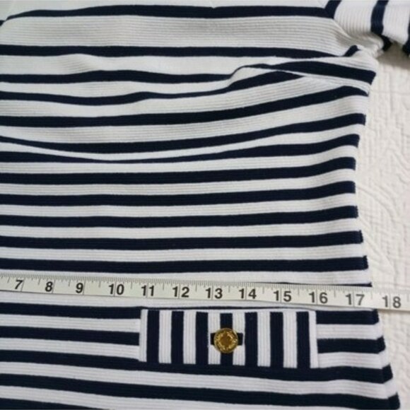 Lilly Pulitzer Womens Striped Navy & White Dress With Gold Button Details Size M - Picture 10 of 11